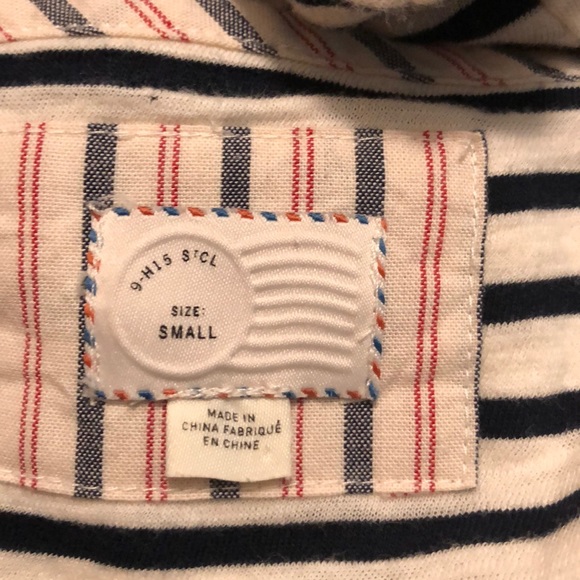 Anthro Postmark striped button back pocket T - Picture 5 of 6
